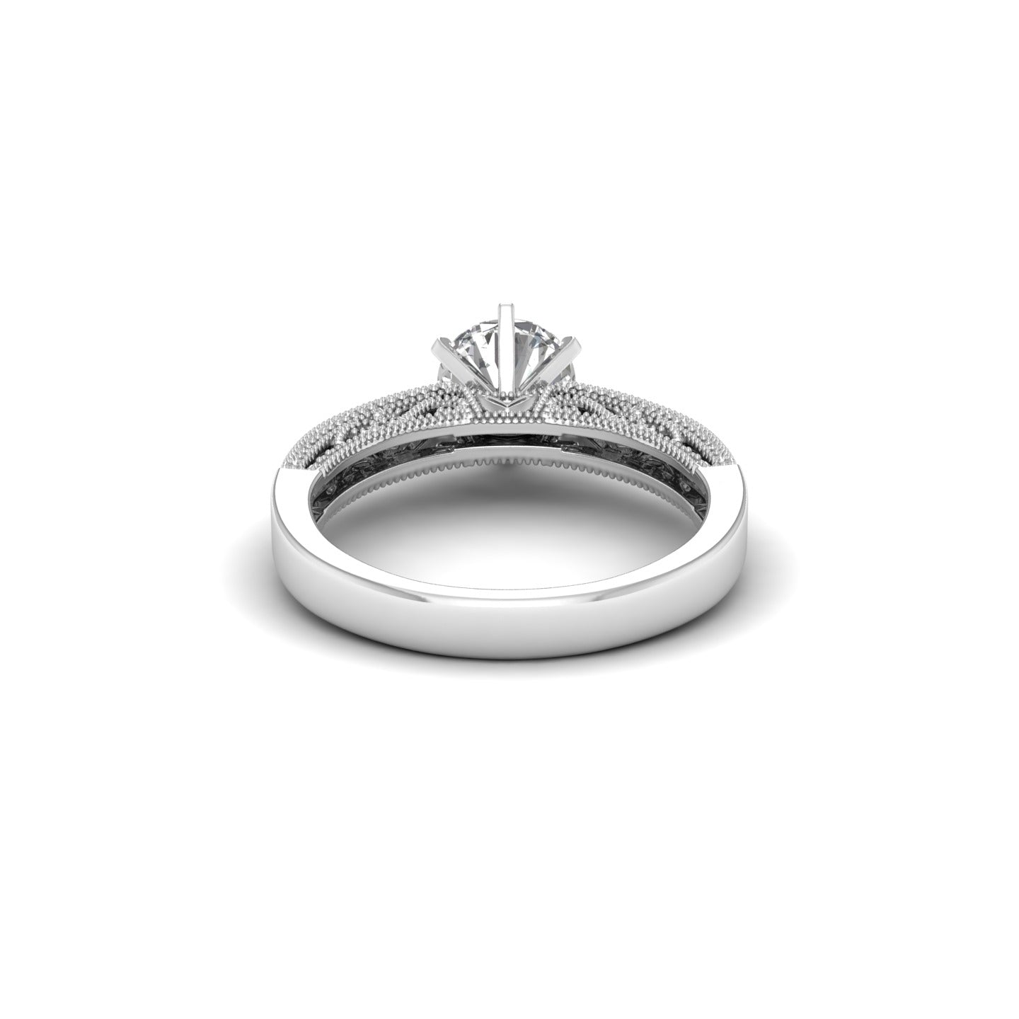 White Gold Studded 1.144 Carat Lab Grown Diamond Ring-F Color VS1 Clarity.